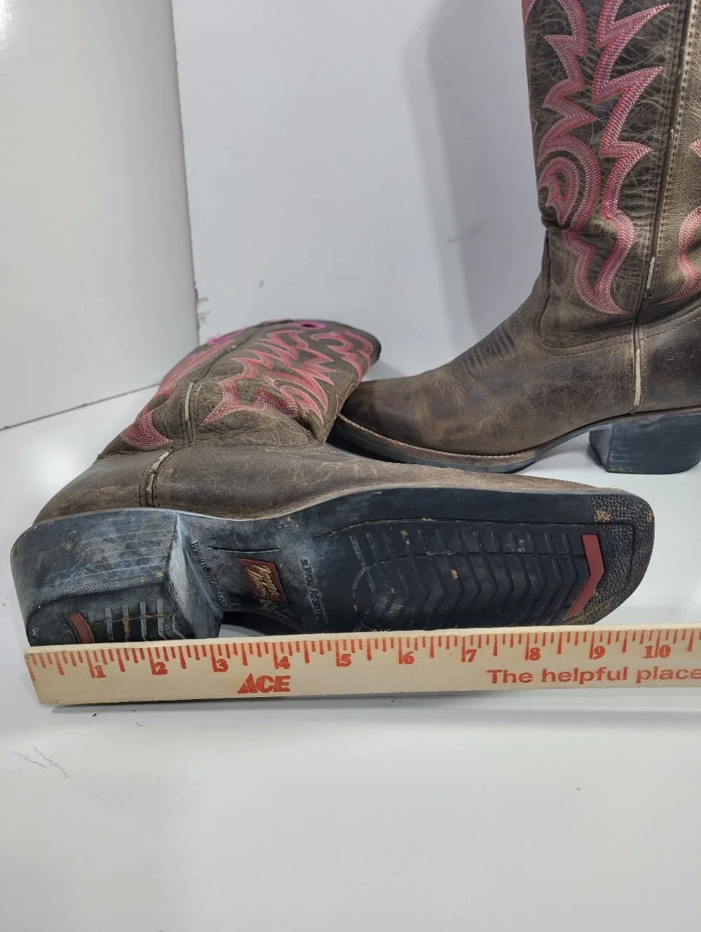 Tony Lama Women’s Tall Buckaroo Cowboy Boots Size 8.5 B Brown Pink RR2008L 16